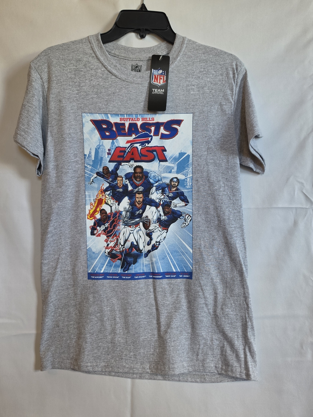 NFL Buffalo Bills Gray 'Beasts of the East' Graphic Tee with Blue & Red Art